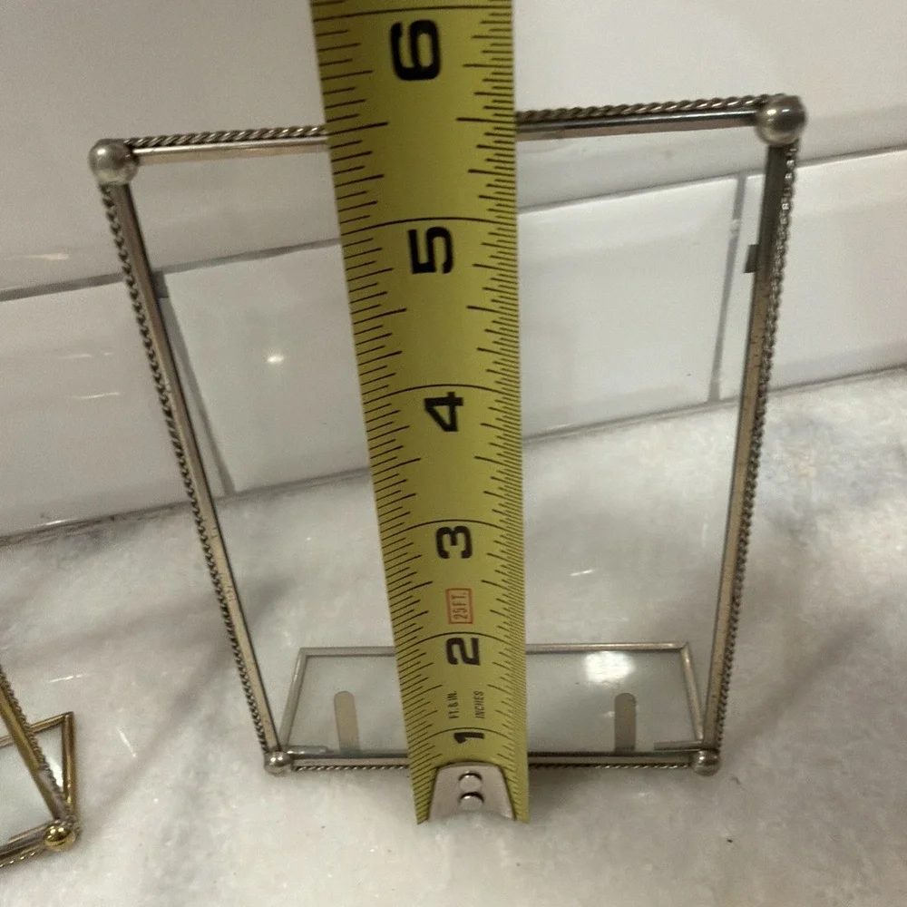 Vintage Set Of 3 Gold/glass Picture Frames 4x5in ES003